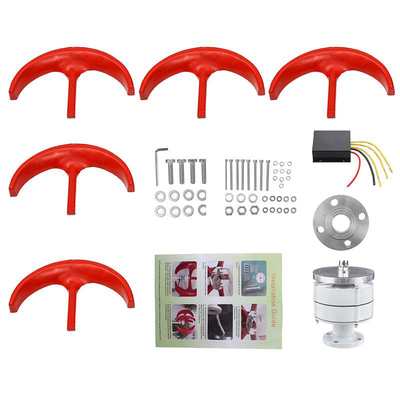 تركيب السقف Red Lantern Wind Turbine 100W 24V Curved Blade Design