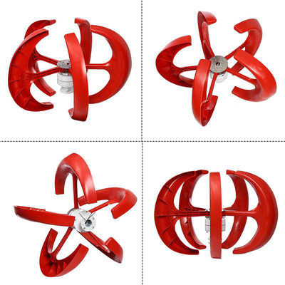 تركيب السقف Red Lantern Wind Turbine 100W 24V Curved Blade Design